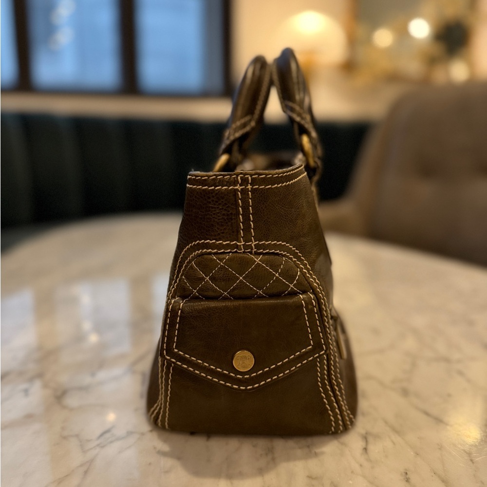 CÉLINE Boogie Bag — olive/khaki leather, gold hardware, Made in Italy. - Picture 4 of 9
